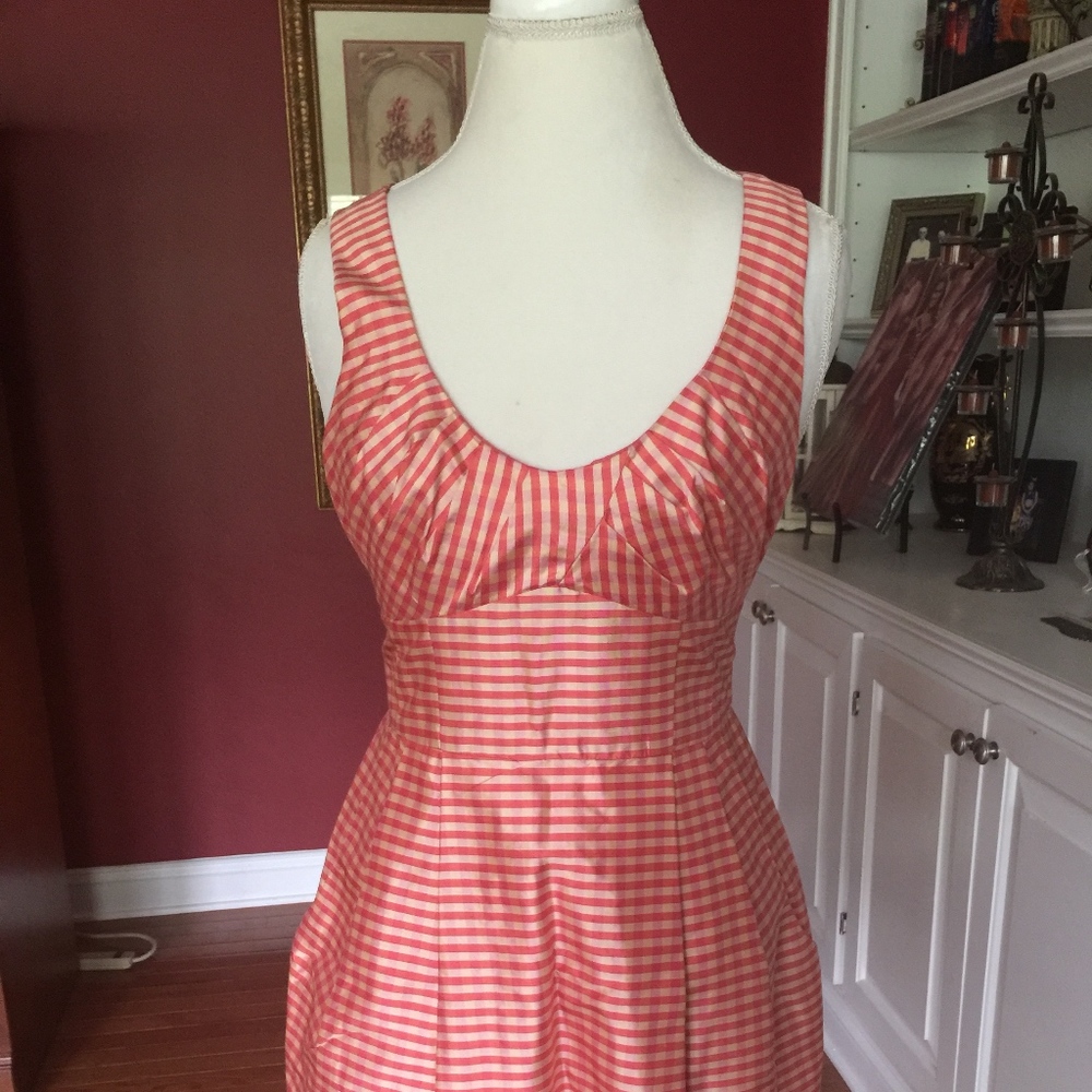 Nanette Lepore coral, pink and yellow dress